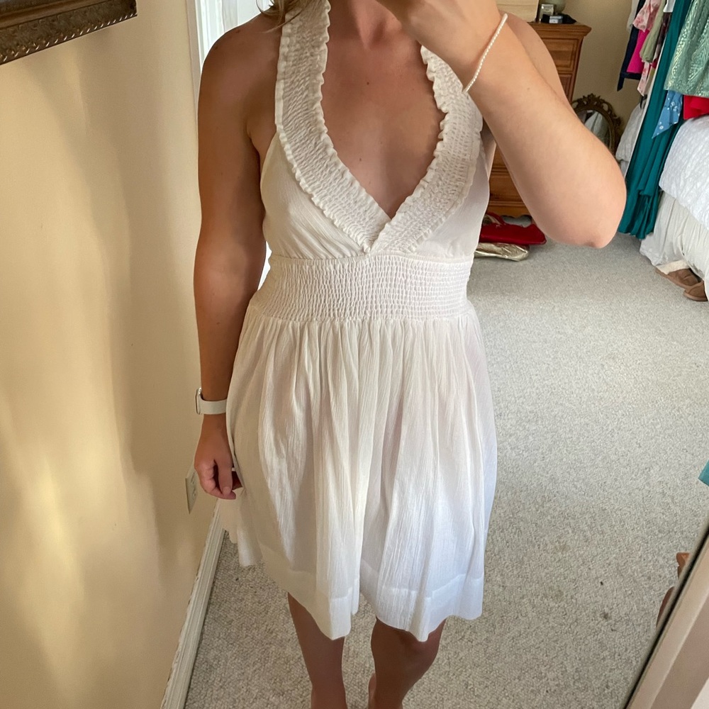 BCBG medium casual white halter dress